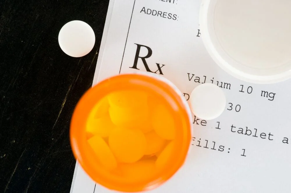 Valium Prescription with Pill Bottle